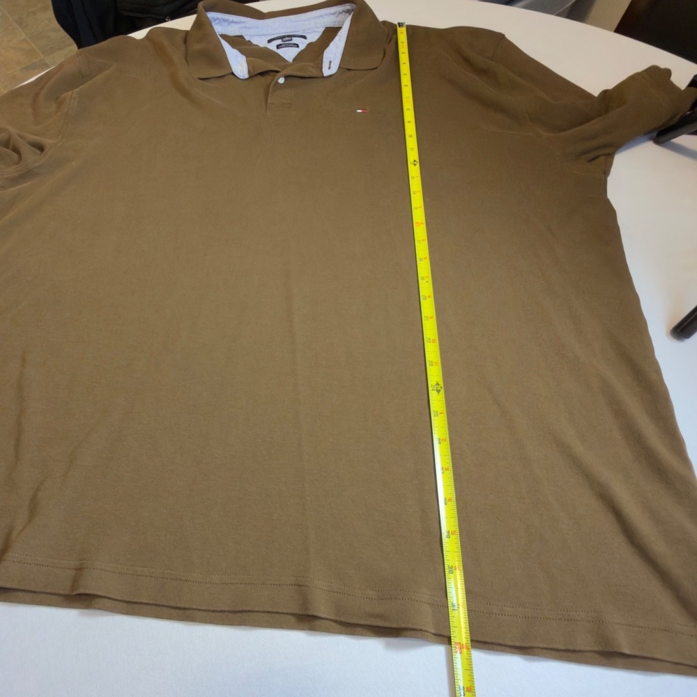 Tommy Hilfiger Mens 4XL Brown Classic Fit Short Sleeve Pique Polo Shirt Logo - Picture 9 of 9